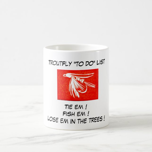 "Red Midge - Truite Voler "To Do List" Mug (Centre)