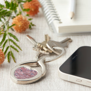 Red Mineral Stone Abstract Pattern Keychain