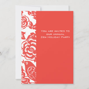 Red Ming Vase Pattern Invitation