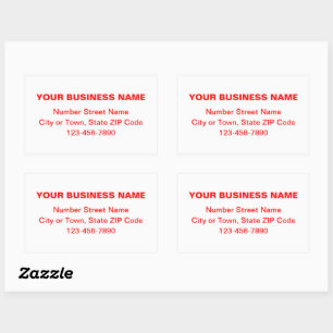 Red Minimal Plain Texts of Brand on White Sticker