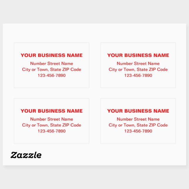 Red Minimal Plain Texts of Brand on White Sticker (Sheet)