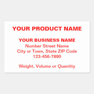 Red Minimal Plain Texts of Product on White Sticker