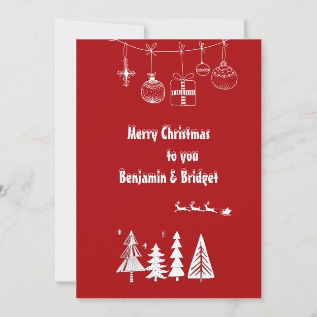 red minimal scandinavian holiday card (Front)