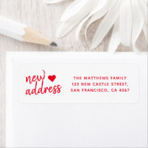 Red Minimalist Family Nouvelle adresse