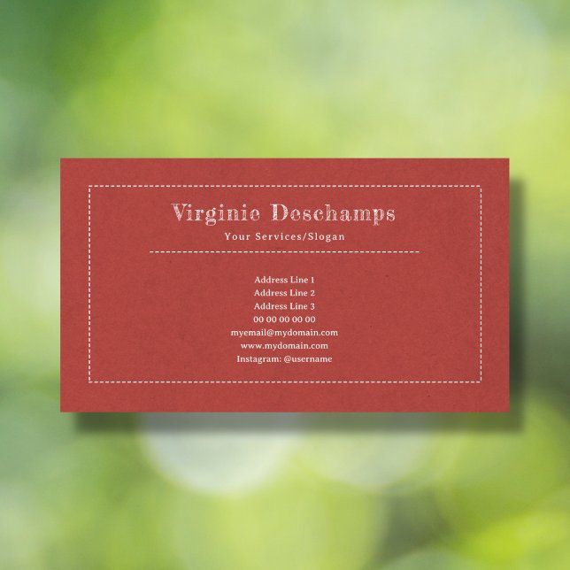 Red Minimalist Kraft Rustic Business Card (Kraft & Rustic Red Business Card)