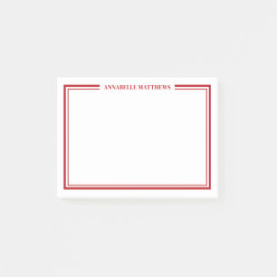 Red Minimalist Monogram Post-it Notes