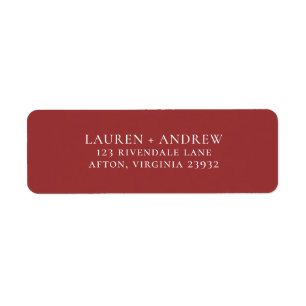 Red Minimalist Return Address Label