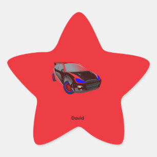 Red Minimalistic Custom Photo Name Personalized Star Sticker