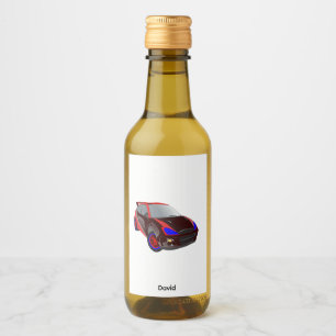 Red Minimalistic Custom Photo Name Personalized Wine Label