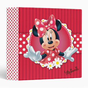 Red Minnie Flower Frame Binder