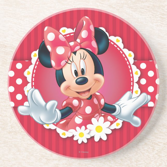 Red Minnie | Flower Frame Coaster (Front)