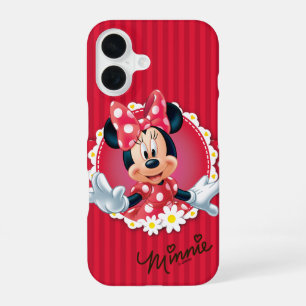 Red Minnie Flower Frame iPhone 16 Case