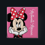 Red Minnie | Head in Hands 2 Inch Square Button<br><div class="desc">Red & White Minnie 1</div>