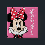Red Minnie | Head in Hands 2 Inch Square Button<br><div class="desc">Red & White Minnie 1</div>