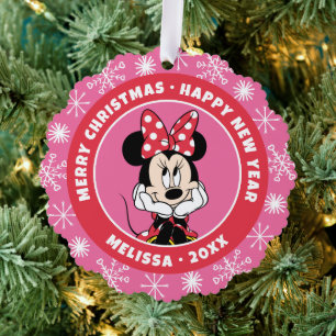 Red Minnie   Head in Hands Ornament Card