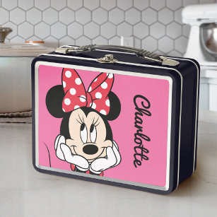 Red Minnie   Head in Hands - Personalized Metal Lunch Box