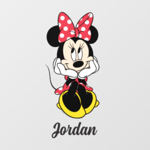 Red Minnie   Head in Hands Wall Decal