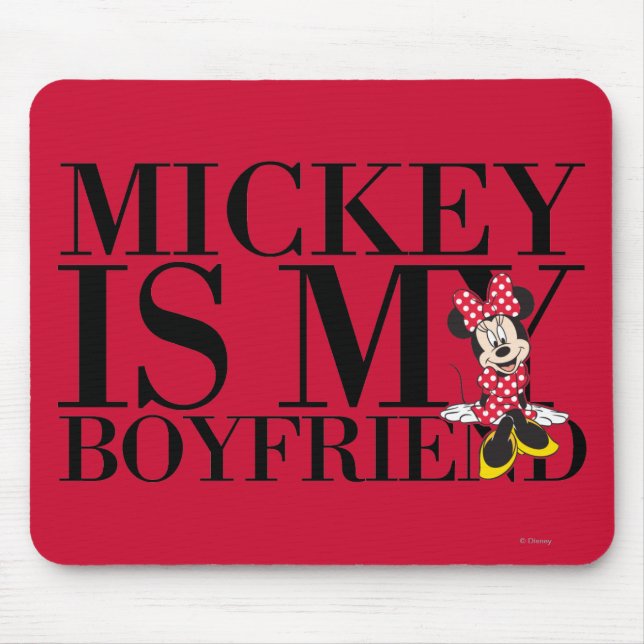 Red Minnie | Mickey is My Boyfriend Mouse Pad (Front)