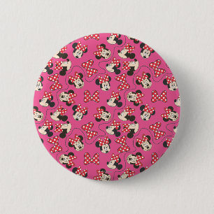 Red Minnie   Pink Pattern 2 Inch Round Button