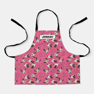 Red Minnie Pink Pattern Apron