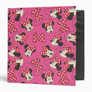 Red Minnie Pink Pattern Binder