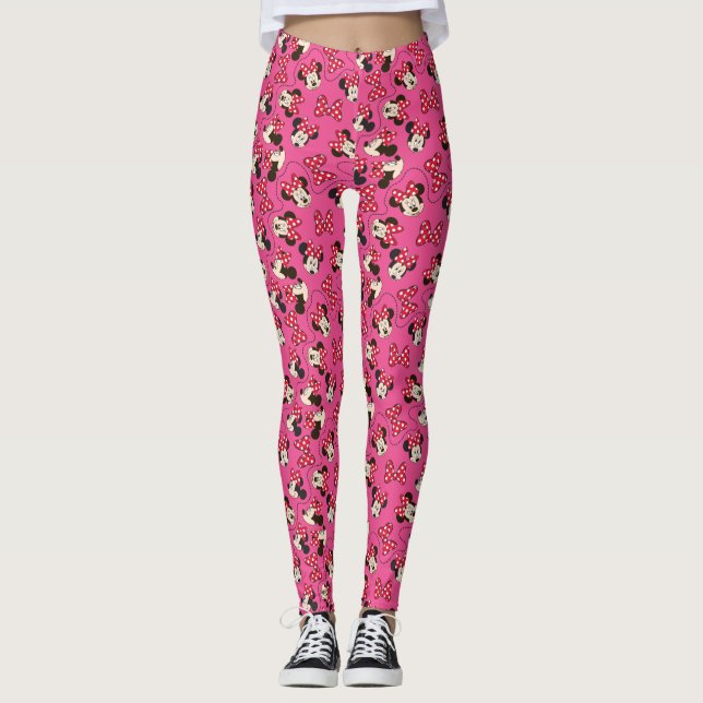 Red Minnie | Pink Pattern Leggings (Front)