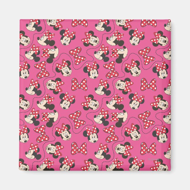 Red Minnie | Pink Pattern Magnet (Front)