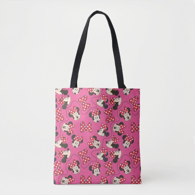 Red Minnie | Pink Pattern Tote Bag (Front)