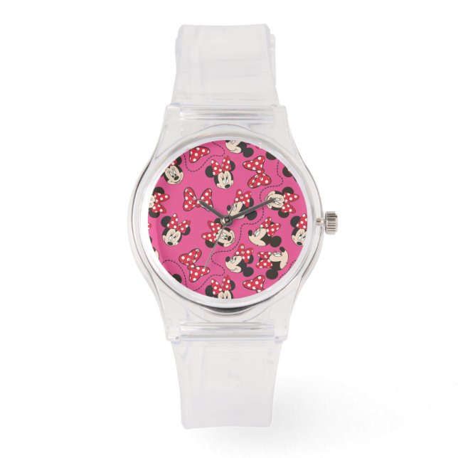Red Minnie | Pink Pattern Watch (Front)