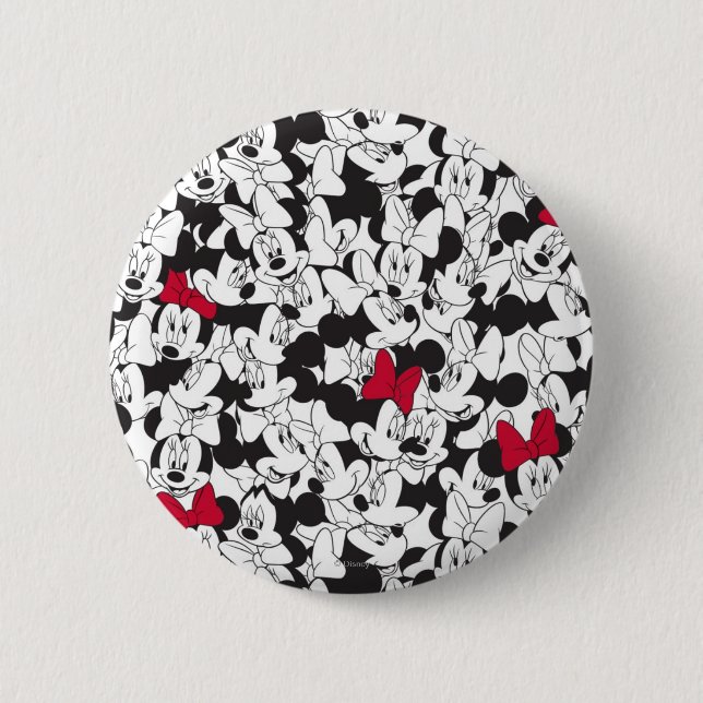 Red Minnie | Red Bow Pattern 2 Inch Round Button (Front)