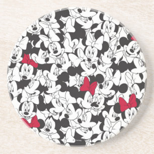 Red Minnie Red Bow Pattern Coaster