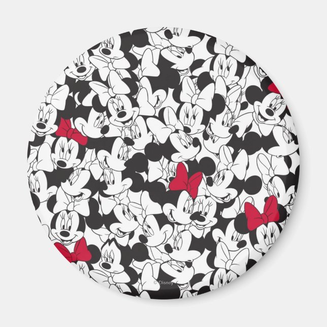 Red Minnie | Red Bow Pattern Magnet (Front)