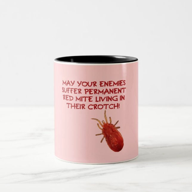 Red mite Two-Tone coffee mug (Center)