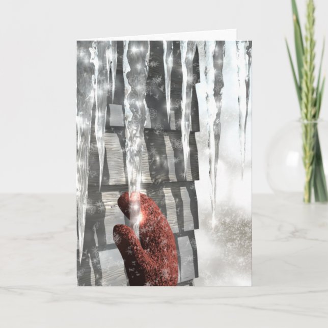 Red Mitten Holiday Card (Front)