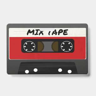 Red Mix Tape - 80s And 90s Retro Inspired Gift Badge