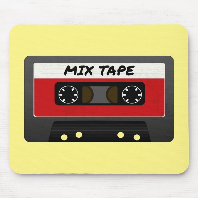 Red Mix Tape - 80s And 90s Retro Inspired Gift Mouse Pad (Front)