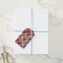 Red, Mocha & Cream Plaid with Merry Christmas