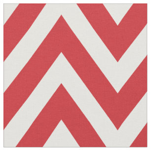 Red Modern Chevron Large Scale Fabric