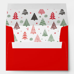 Red Modern Christmas Trees Envelope