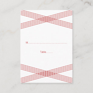 Red Modern Deco Wedding Place Cards