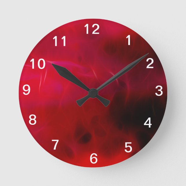 Red Modern Design Round Clock (Front)