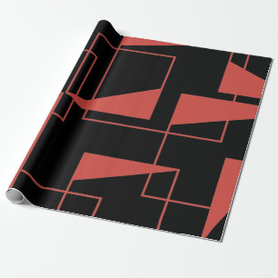 Red, modern, dynamic, trendy geometric pattern wrapping paper