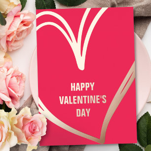 Red Modern Gold Foil Valentine's Day Photo Card