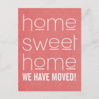 Red Modern Home Sweet Home Postcard