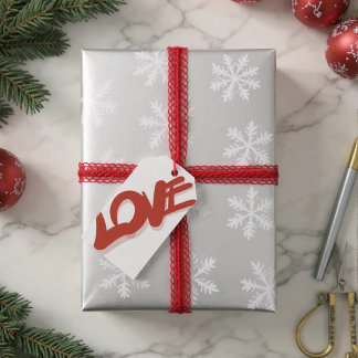 red modern lettering love  gift tags