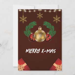 Red Modern Merry Christmas  Holiday Card