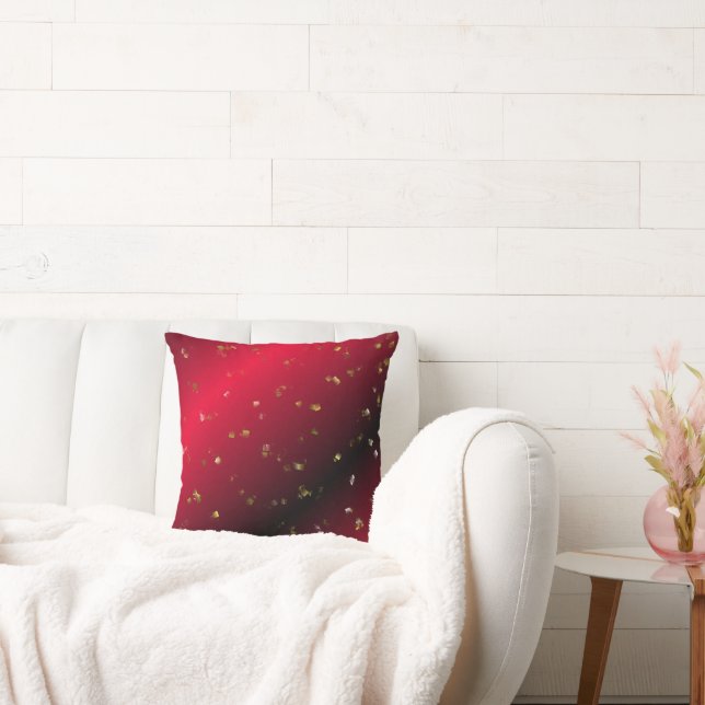 red modern pattern throw pillow (Couch)
