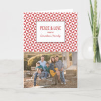 Red Modern Triangles Holiday Photo Card