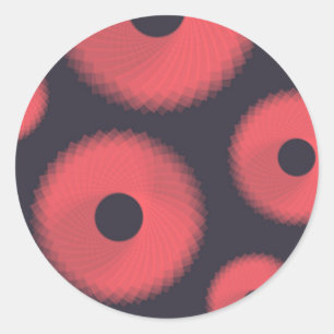 Red, modern, urban, fun abstract geometric graphic classic round sticker