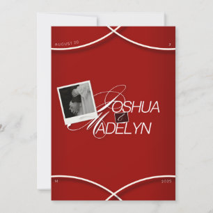 Red Modern Wedding Invitation Template